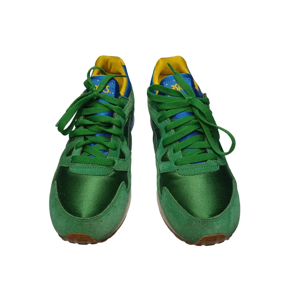 Asics Gel-Lyte V Mens 9.5 Green Blue Yellow Brazil H401N Suede Sneakers